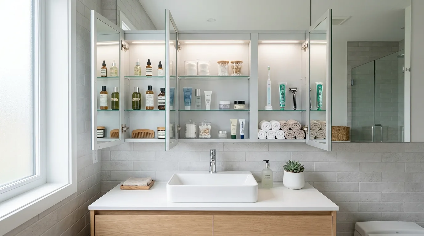 Use under-sink space more efficiently inspiration for an organized bathroom.
